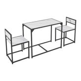 Industriële Eettafel met Stoelen - 3-delig - Marmerlook